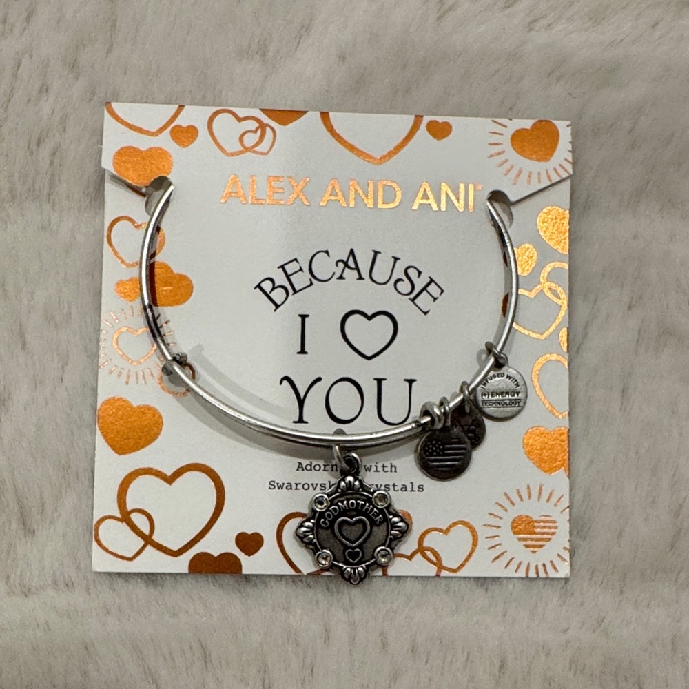 Alex and Ani Silver Bracelet with Heart Charms